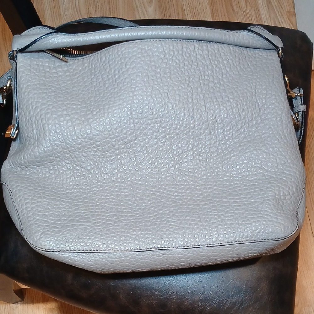 Burberry Gray Textured Shoulder Bag